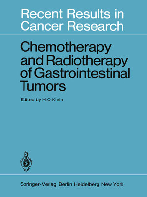 cover image of Chemotherapy and Radiotherapy of Gastrointestinal Tumors
